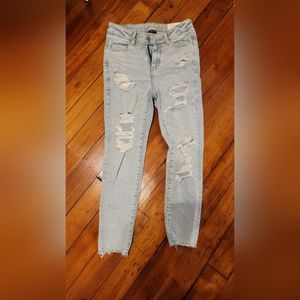 American Eagle Next Level High Rise Light Washed Ripped Jeggings with Tags